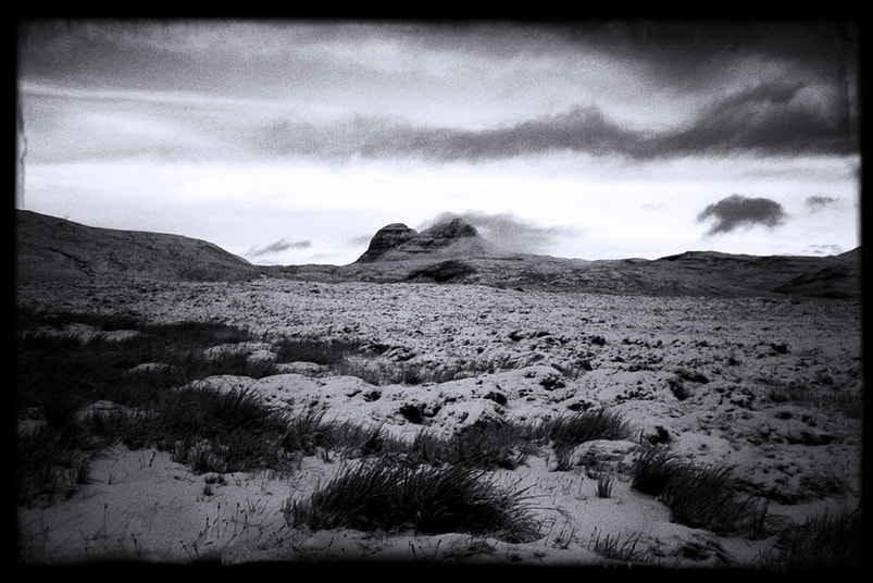 The mountain of Suilven photographed from the hamlet of Elphin in the Scottish Highlands