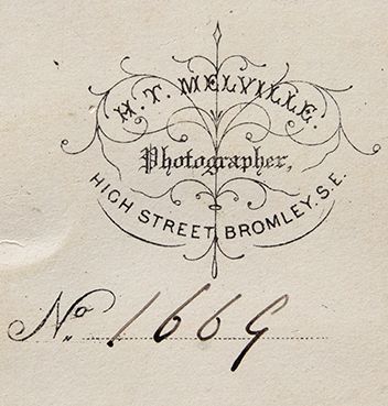 Henry Melville's back stamp on the photograph of Darwin's niece, Katherine Euphemia Wedgwood